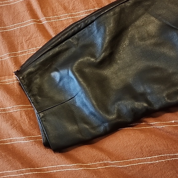 Dana Buchman Petite Brown 100% Lamb Skin Boot Cut Pants - Picture 3 of 4